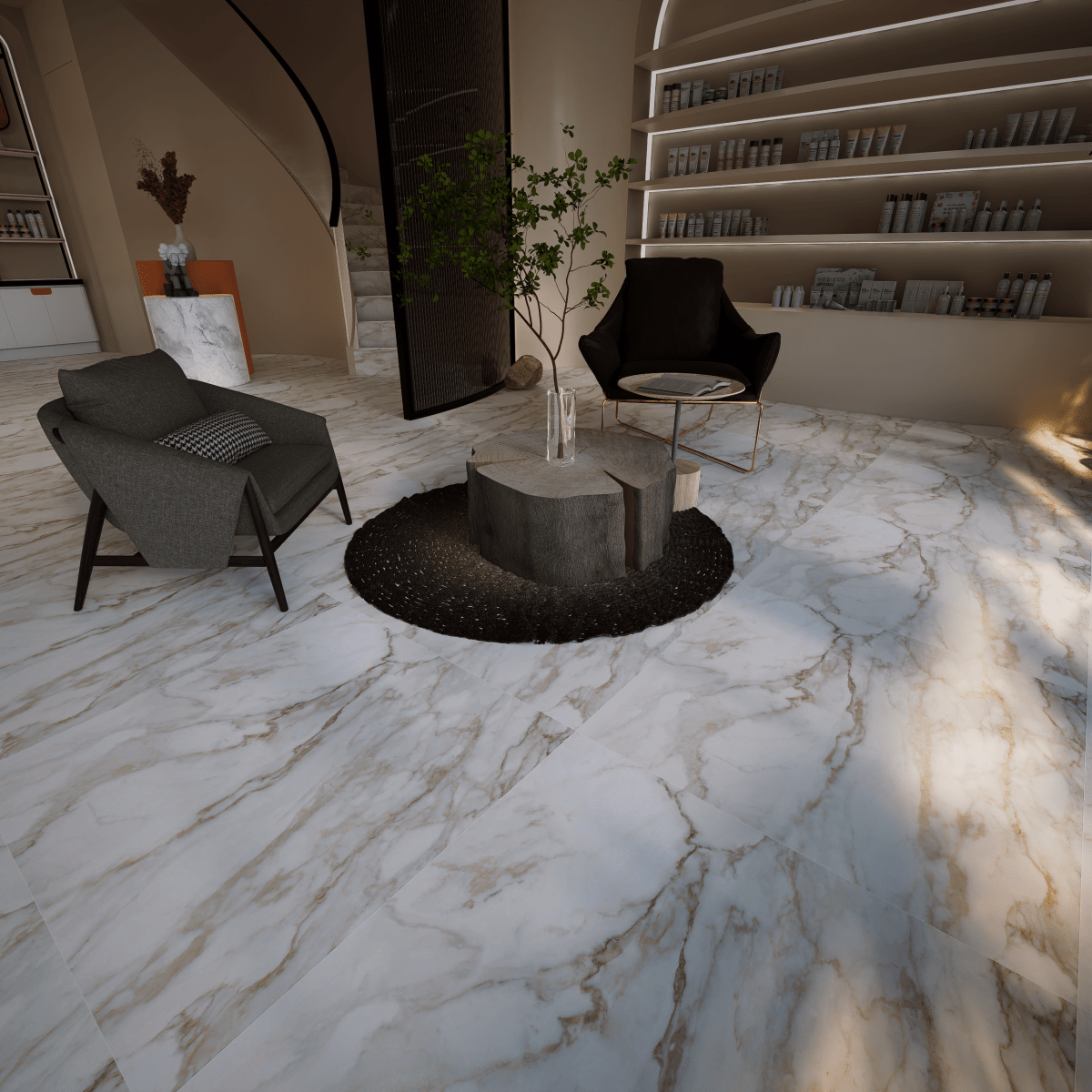32 x 32 Inch Calacatta Paonazzo Polished Rectified Glazed Porcelain Wall Tile - Premium Kitchen Backsplash & Bathroom Flooring Solution