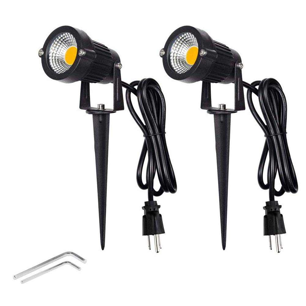 Outdoor LED Landscape Lights - Waterproof Garden & Yard Path Lighting - Decorative Wall, Tree & Flag Spotlights with Stakes (9W Warm White) - Perfect for Driveways, Walkways & Backyard Decor