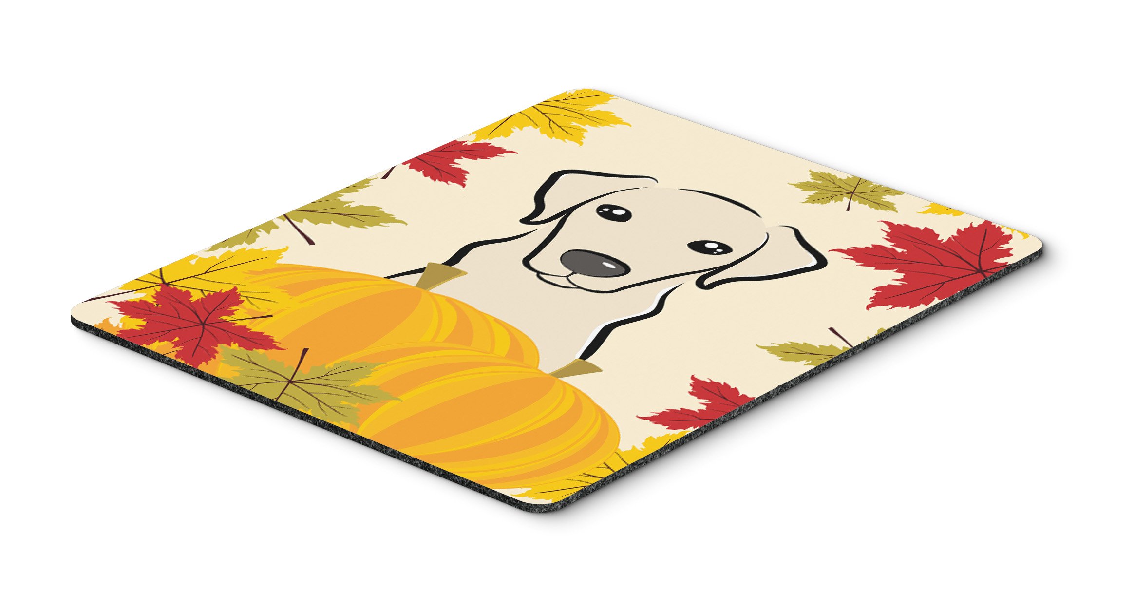 Yellow Labrador Thanksgiving Mouse Pad & Hot Pad - Washable Large Mouse Mat for Home, Office, Gaming & Computer Work | Caroline's Treasures BB2028MP | Perfect for Thanksgiving Decor & Kitchen Use