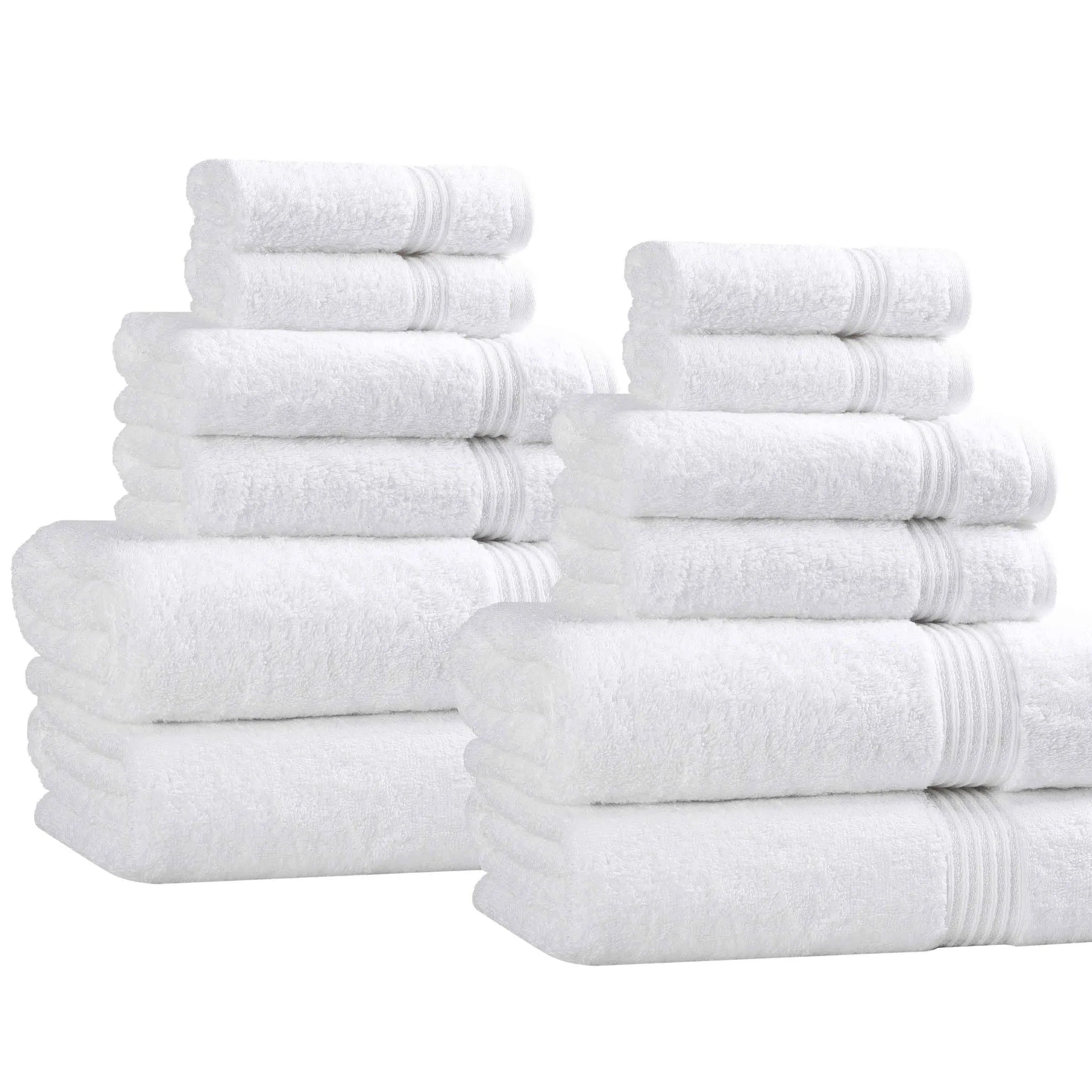 Premium 12-Piece Egyptian Cotton Towel Set - Ultra Soft, Highly Absorbent Bath & Beach Towels for Luxury Spa, Hotel, and Home Use
