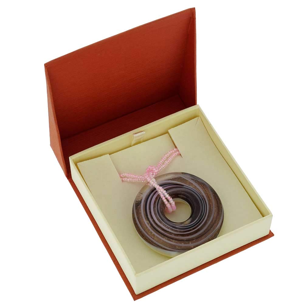 Venetian Murano Glass Bagel Pendant Necklace - Handcrafted Purple Jewelry for Women | Perfect Gift for Birthday, Anniversary & Special Occasions
