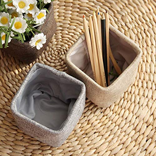 Meichoon Fabric Pencil Holder - Desk Organizer & Storage for Students & Office Supplies - Stationery Desk Tidy Accessories (NC06 Coffee Design) - Perfect for School, Home & Office Workspace Organization