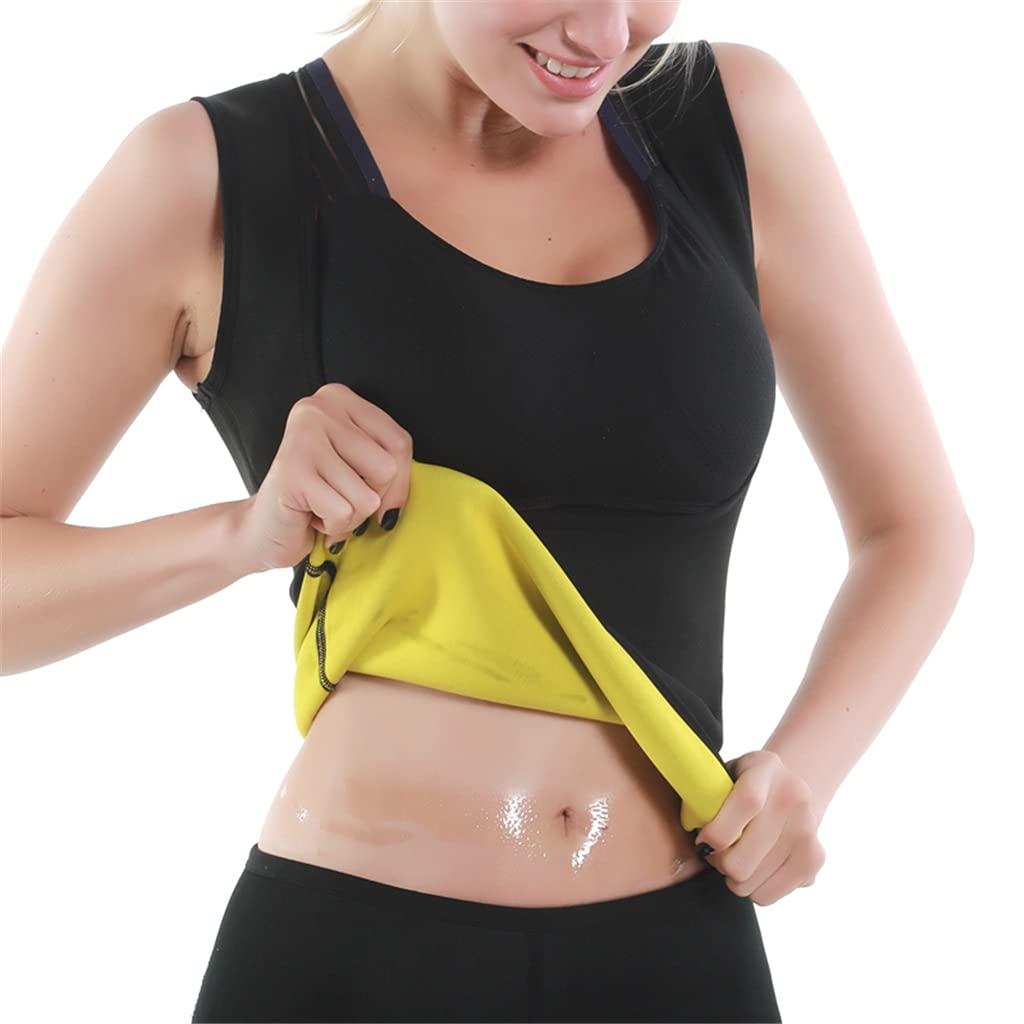 YFQHDD Women's Body Shaper Sport Set - High Waist Tummy Control Shirt & Legging Sauna Suit, Waist Trainer Corset Shapewear (Black, XL) | Perfect for Workout, Gym, Yoga & Postpartum Recovery