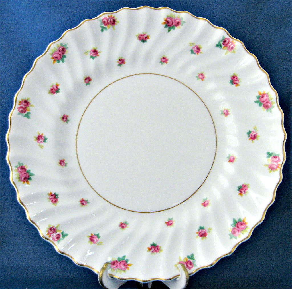 Royal Doulton Rosebud Dinner Plate - Vintage 10.5 Inch Floral Porcelain Plate from 1940s, Romantic English Bone China for Wedding, Anniversary & Special Occasions