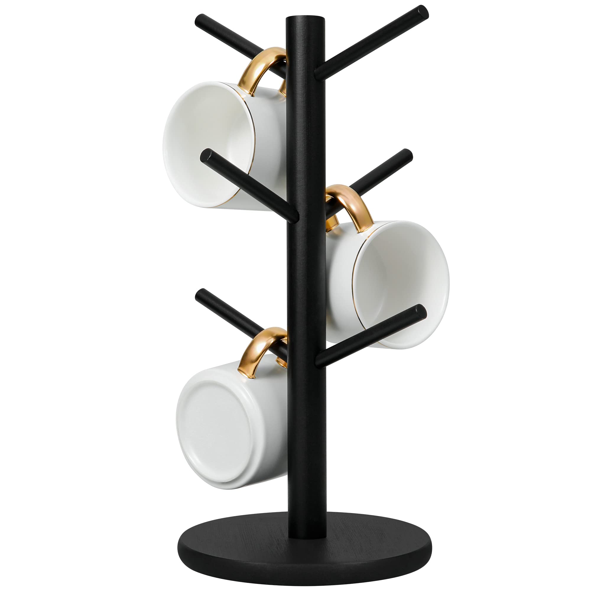 MyLifeUNIT Mug Holder Tree - 6 Hook Coffee Cup Organizer for Kitchen, Office, or Dorm (Black) | Space-Saving Cup Storage Solution for Mugs, Tea Cups & Coffee Cups