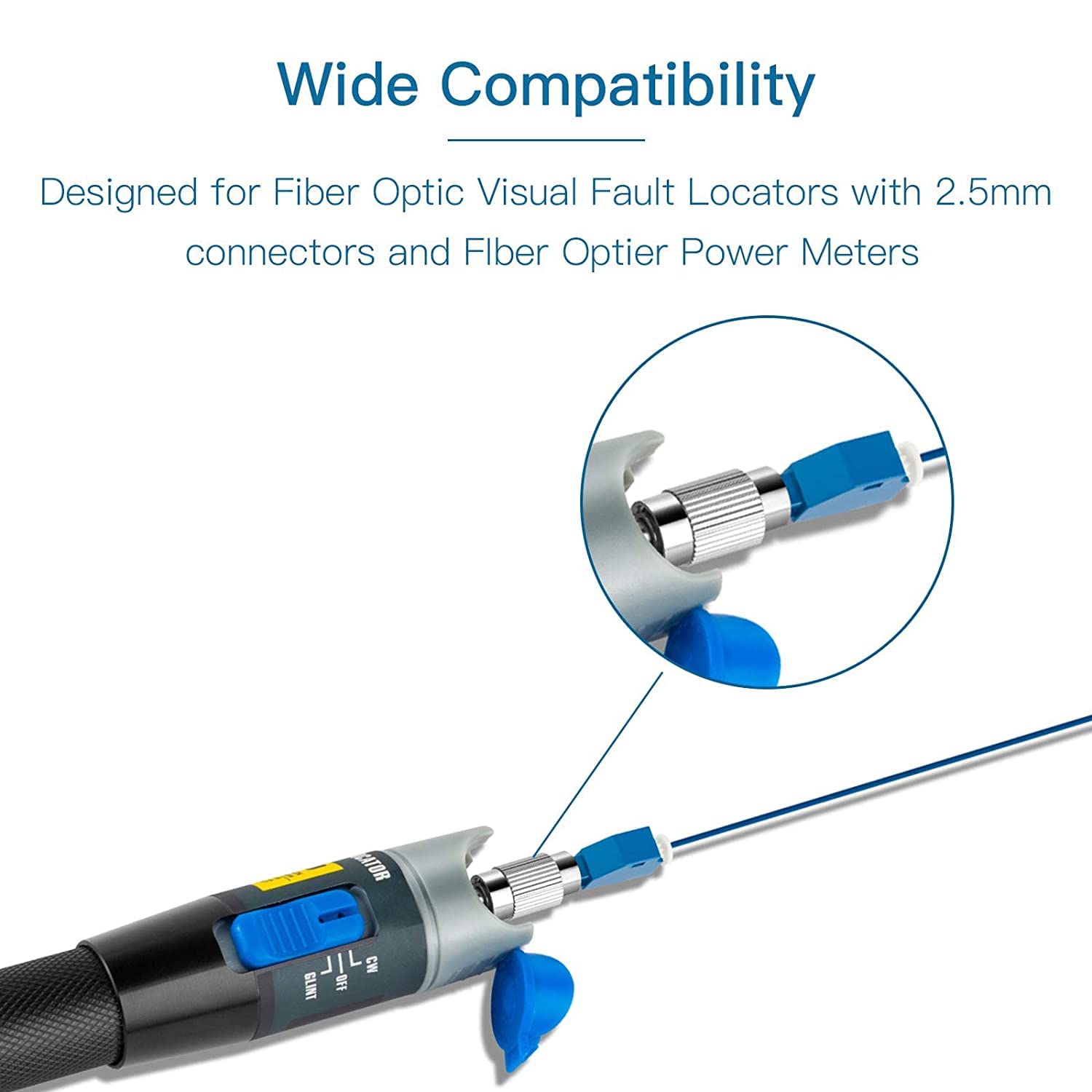 20 Pack FC Male to LC Female Fiber Optic Adapter - Single Mode 9/125um Optical Connector for Fiber Tester & Visual Fault Locator - Perfect for Network Installations & Telecom Maintenance