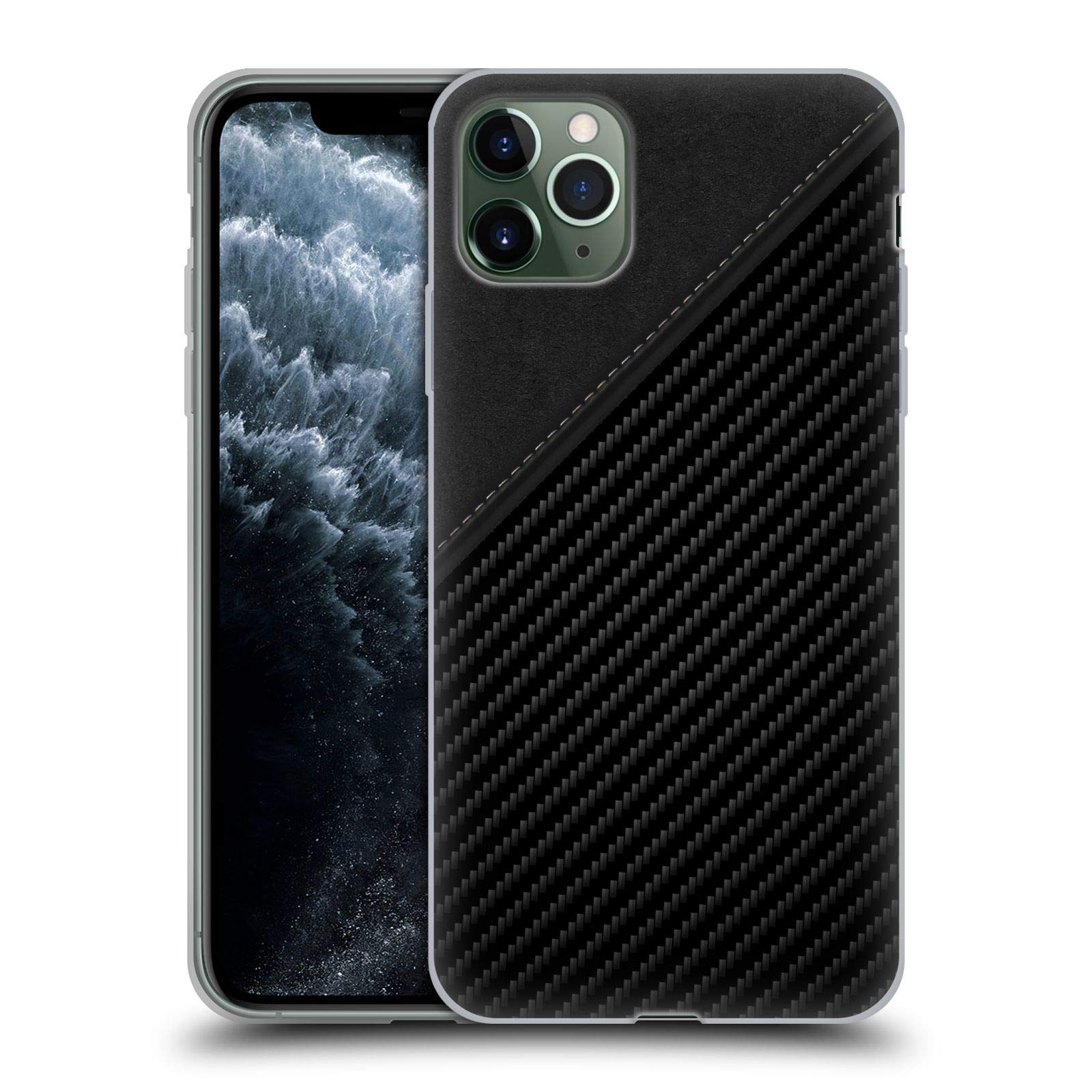 Official Alyn Spiller Leather Carbon Fiber Soft Gel Case for Apple iPhone 11 Pro Max - Premium Protection with Stylish Design for Work & Travel