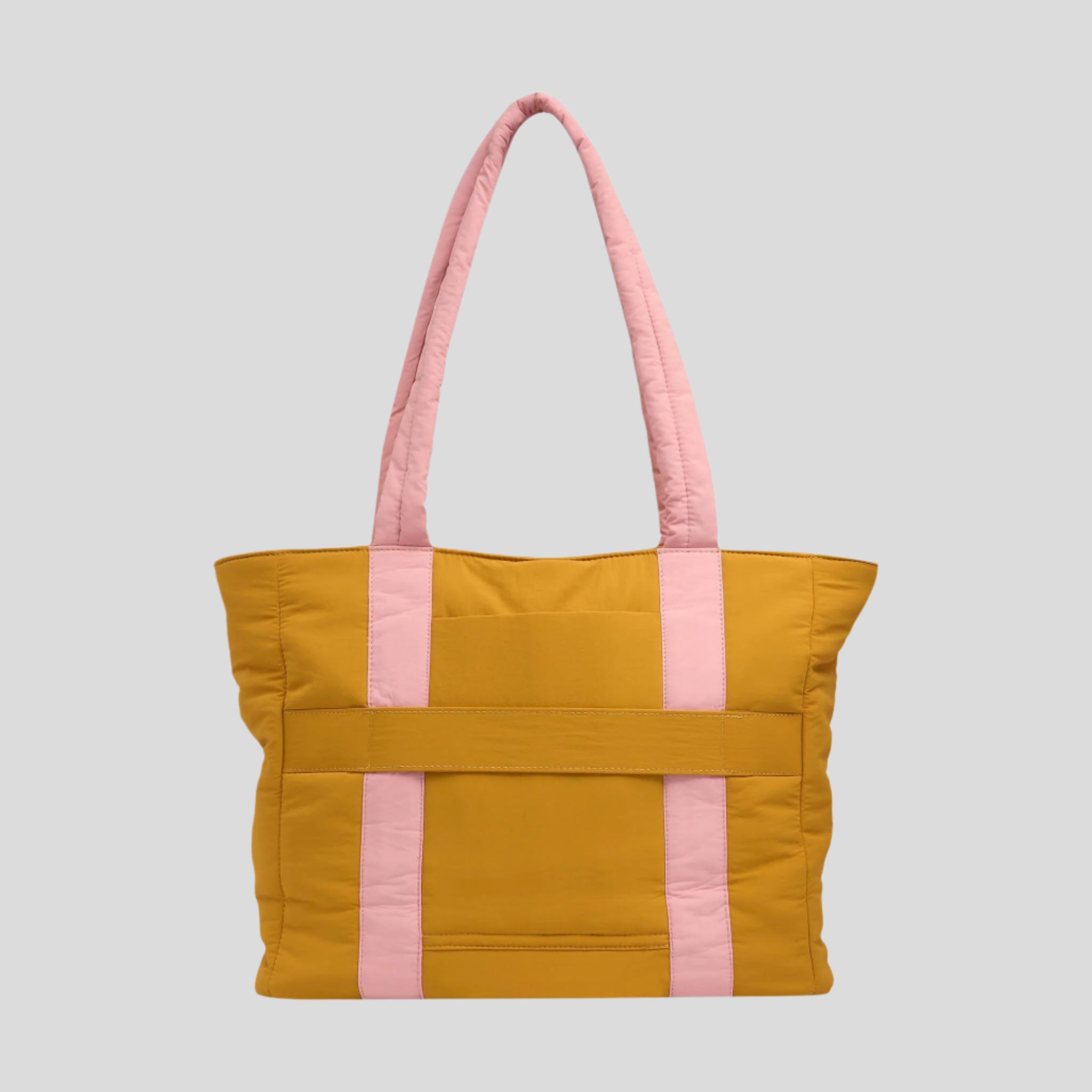 Stylish Everyday Tote Bag for Women - Light Pink & Mustard Yellow Crossbody Shoulder Bag - Perfect for Work, Shopping, Beach & Travel Accessories