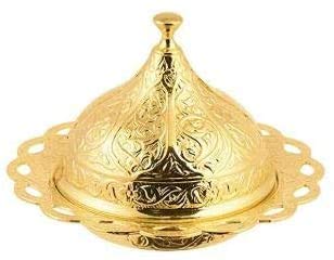 Premium 6-Piece Turkish Coffee Cup Set with Saucers & Lids - Ottoman Tulip Design (Gold/Lale) - Traditional Espresso Cups for Home, Cafe & Gift Giving