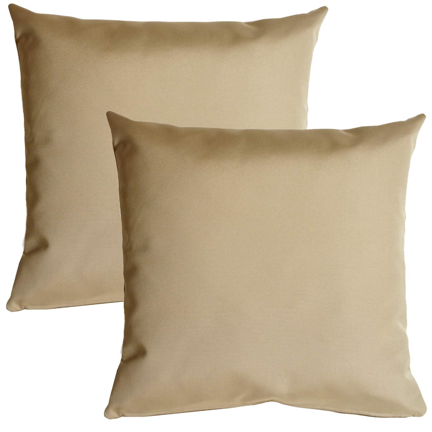 Sunbrella Outdoor Pillow Set of 2 - 20x20 Inch Waterproof Decorative Throw Pillows with Inserts, Antique Beige - Perfect for Patio Furniture, Porch Swing, Poolside Lounging & Garden Decor