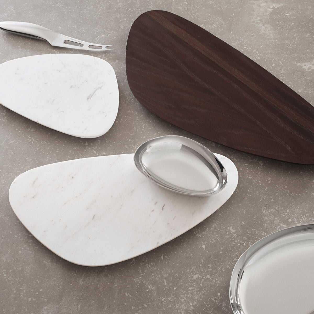 Georg Jensen Sky Serving Board - Large Smoked Oak Wood Cheese & Charcuterie Platter for Entertaining & Dinner Parties