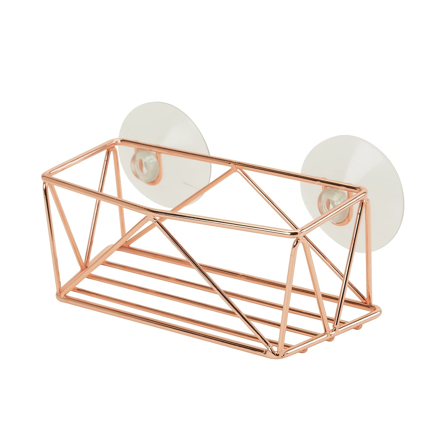 Durable Iron Geode Suction Cup Sponge Holder with Rust-Resistant Finish | Strong Suction Cup Stabilizers | Kitchen Sink Organizer Accessories | Perfect for Dishwashing & Countertop Organization