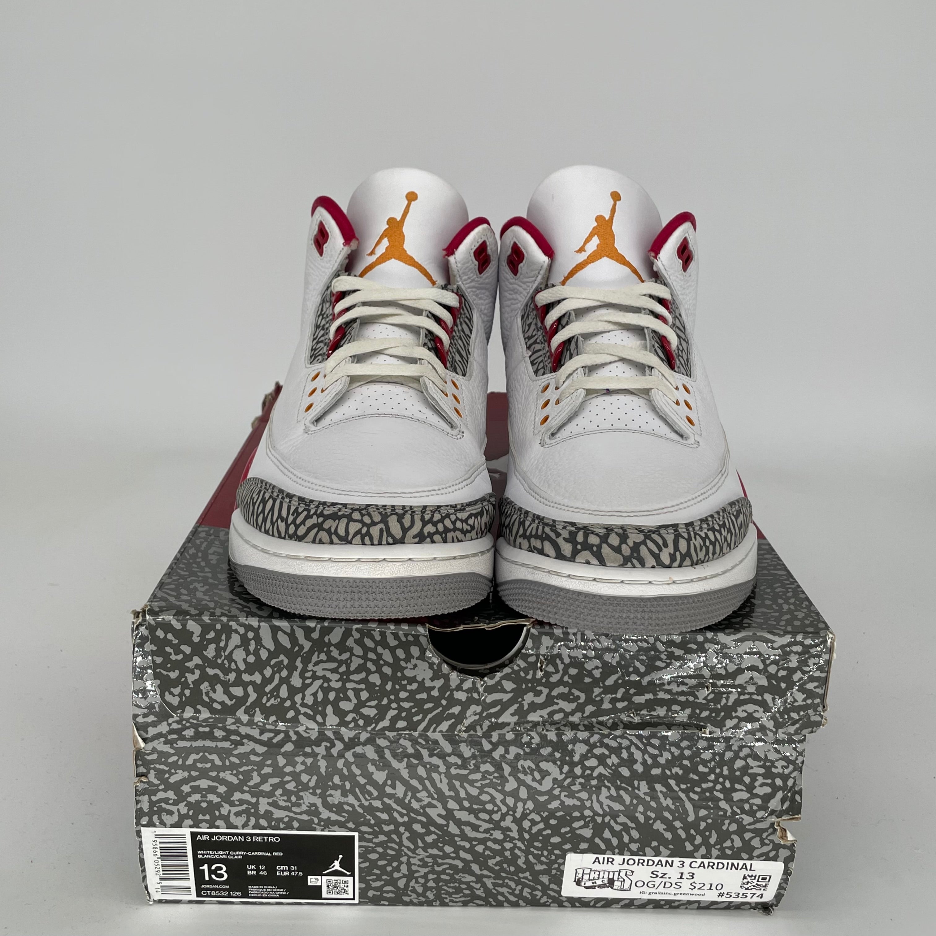 AIR JORDAN 3 CARDINAL Men's Basketball Shoes Size 13 - Retro Style Sneakers for Men (CT8532-126) - Perfect for Streetwear, Gym & Casual Outfits