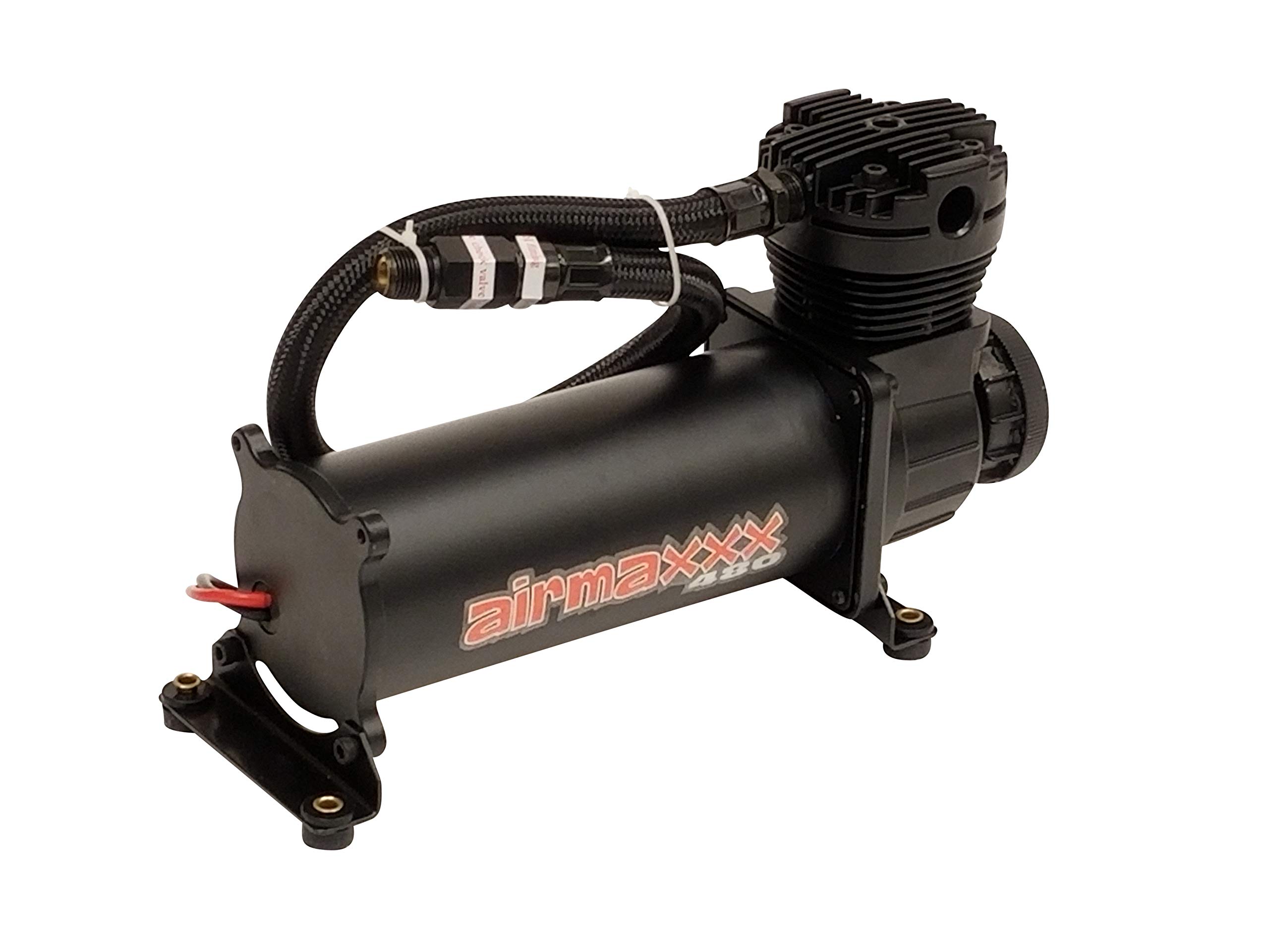 Airmaxxx 480 Black Air Compressor with Relay & Pressure Switch (90/120 PSI) - Ideal for Home Garage, Auto Repair, and DIY Pneumatic Tools