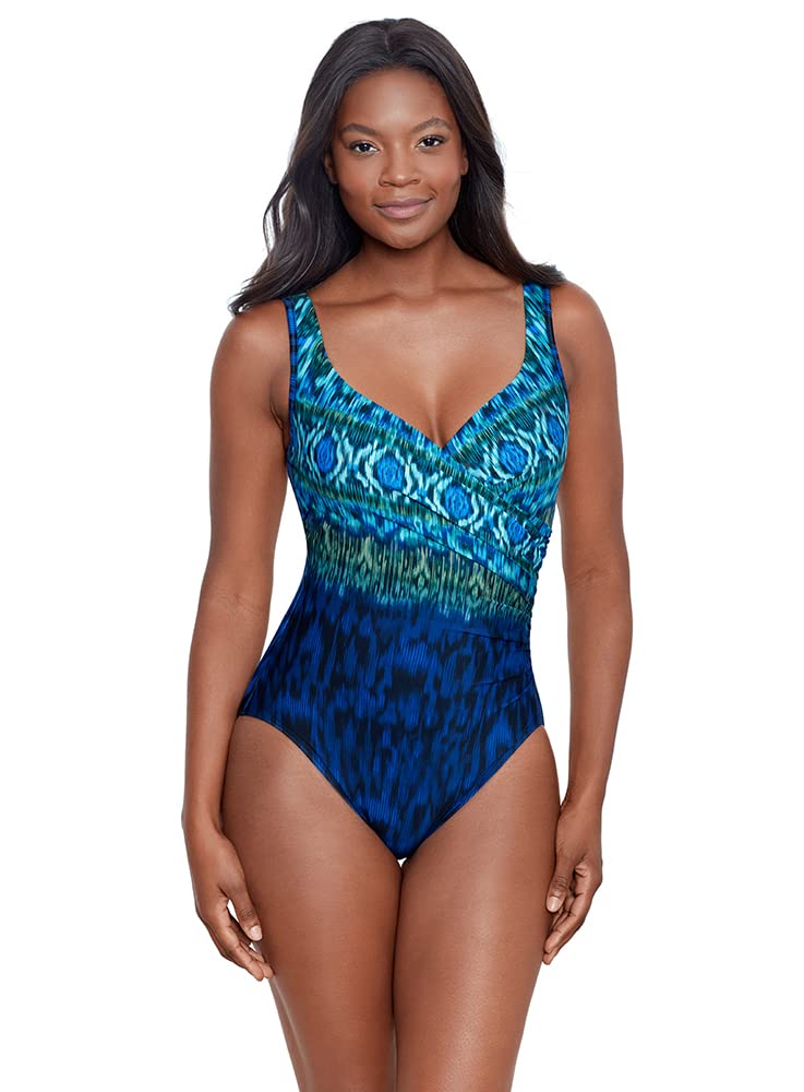 Miraclesuit Women's One Piece Swimsuit with Tummy Control & Underwire Bra - Slimming Bathing Suit for Beach, Pool & Vacation | It's a Wrap Design