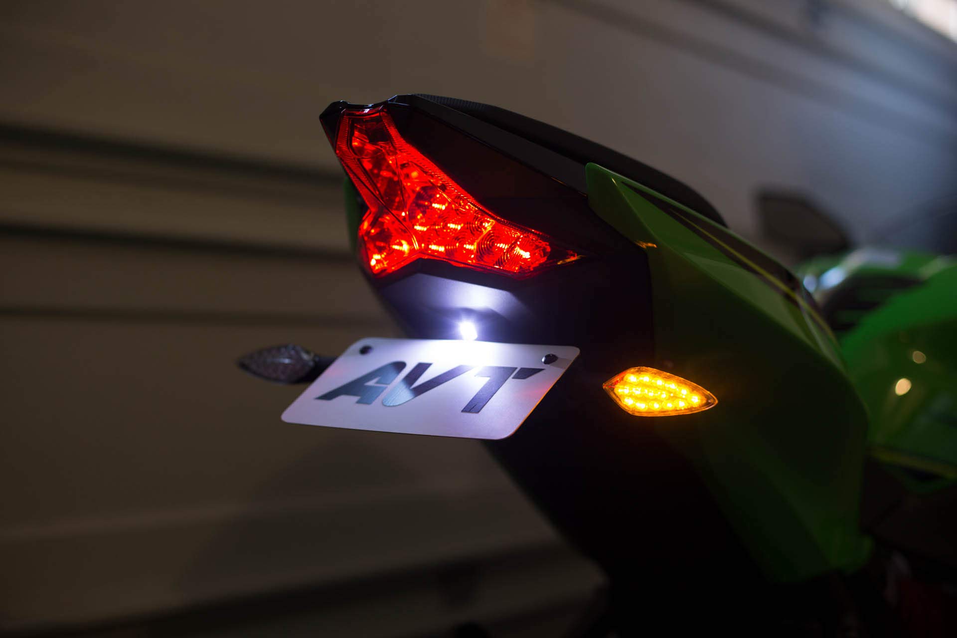 AVT Ninja 400 Z400 Ninja 500 Z500 Fender Eliminator Kit with LED Turn Signals for 2018-2025 Models | Motorcycle Tail Tidy for Cleaner Look & Improved Visibility