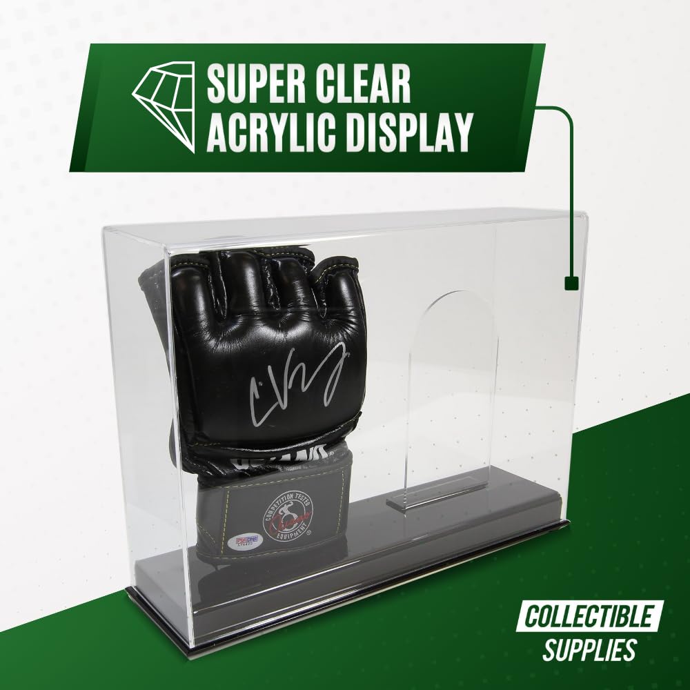 Premium UFC & MMA Double Fight Gloves Display Case with Stand - Showcase Your Collectible Boxing & MMA Gear - Perfect for Home Gym, Man Cave, or Sports Memorabilia Collection