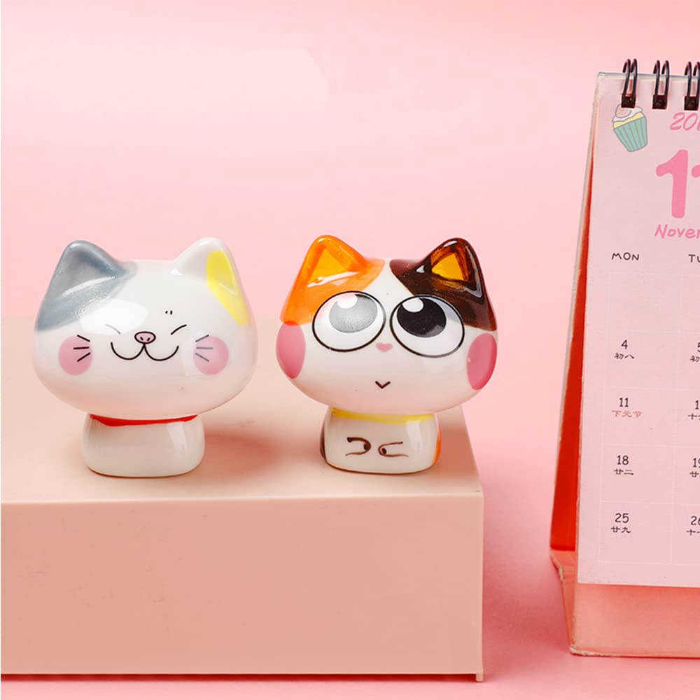 8-Piece Cute Cat Ceramic Decor Set - Bookshelf, Bedroom, Living Room & Office Decor - Perfect for TV Cabinets, Car Ornaments & Girls' Room - Ideal Birthday Gift for Kids | Home Accessories for Cozy Spaces