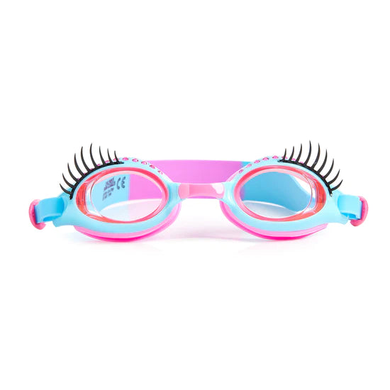 Bling20 Glam Lash Swim Goggles - Peri Winkle Blue | Fashionable & Waterproof Swimming Goggles for Women | Perfect for Pool, Beach & Water Sports