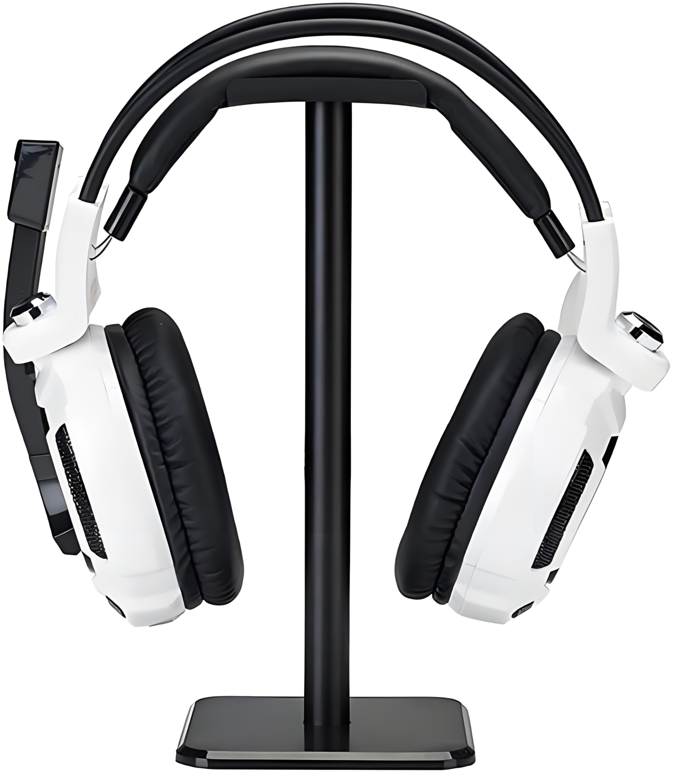 Premium Aluminum Headphone Stand - Universal Holder for AirPods Max, HyperX Cloud II, Xbox One, Turtle Beach, Sennheiser, Sony, Bose & Beats - Perfect for Gaming Setups & Bluetooth Headphones Display (Black) - Ideal for Home Office, Gaming Stations & Headphone Organization