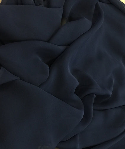Navy Blue Silk Chiffon Fabric - 8mm Width, 44 Inches Wide - Perfect for Dresses, Scarves & Home Decor