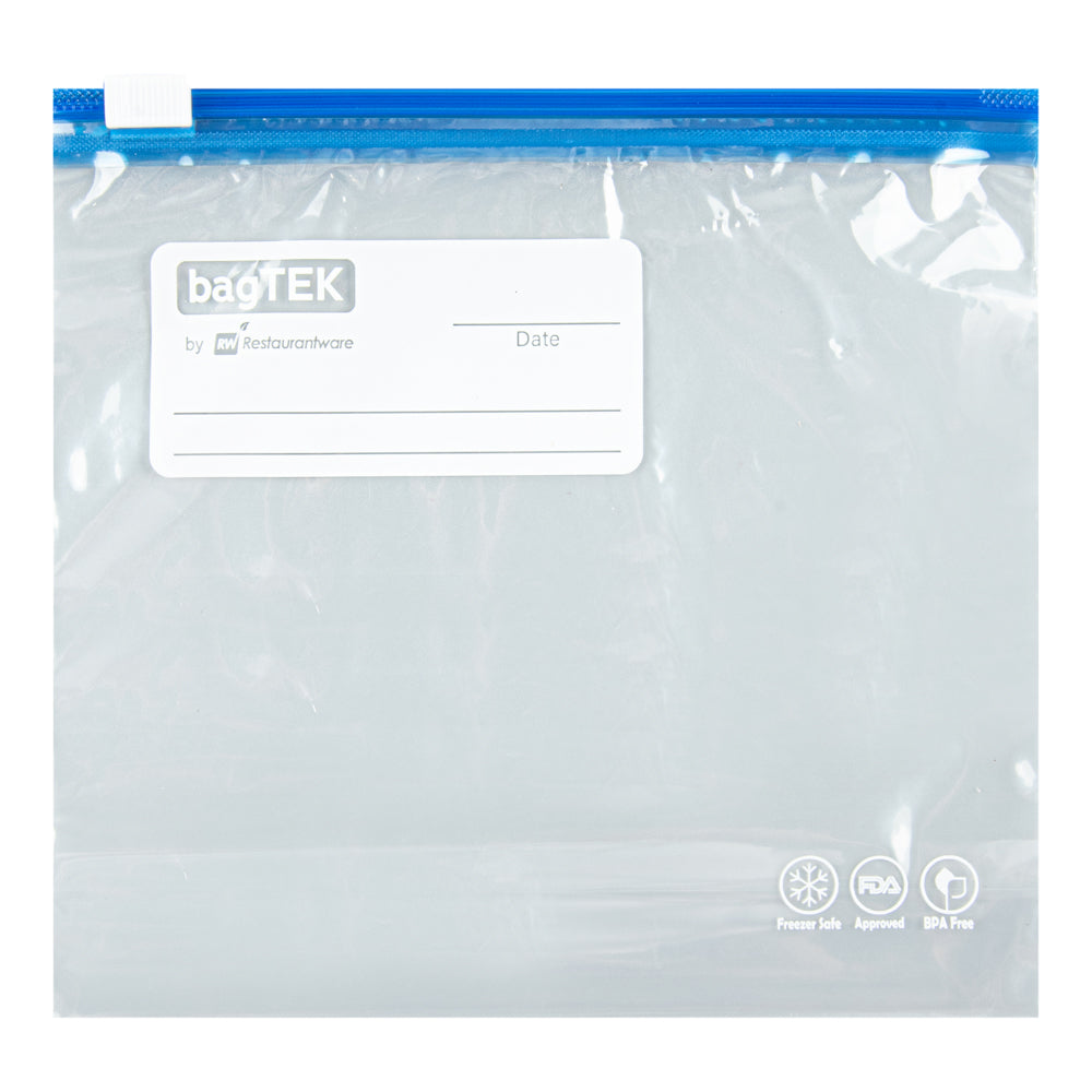 BPA-Free Pint Size Clear Plastic Slider Freezer Bags - Expandable Bottom, Write-On Label (6.5