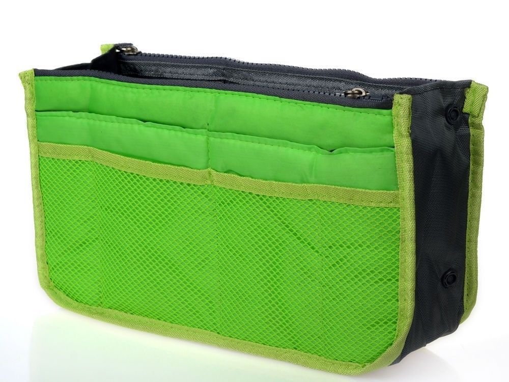 Women's Portable Purse Organizer Insert - Multi-Function Cosmetic Storage Bag for Travel & Handbags - Green Makeup Bag Pouch - Perfect for Daily Use, Office & Vacation Essentials Organization