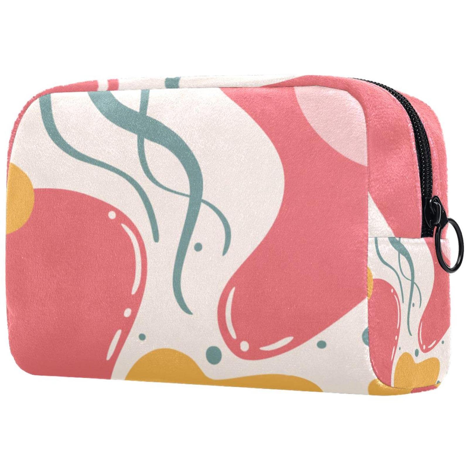 Large Makeup Bag with Zipper - Travel Cosmetic Organizer for Women & Girls, Abstract Pattern - Perfect for Travel, Gym & Daily Essentials Storage