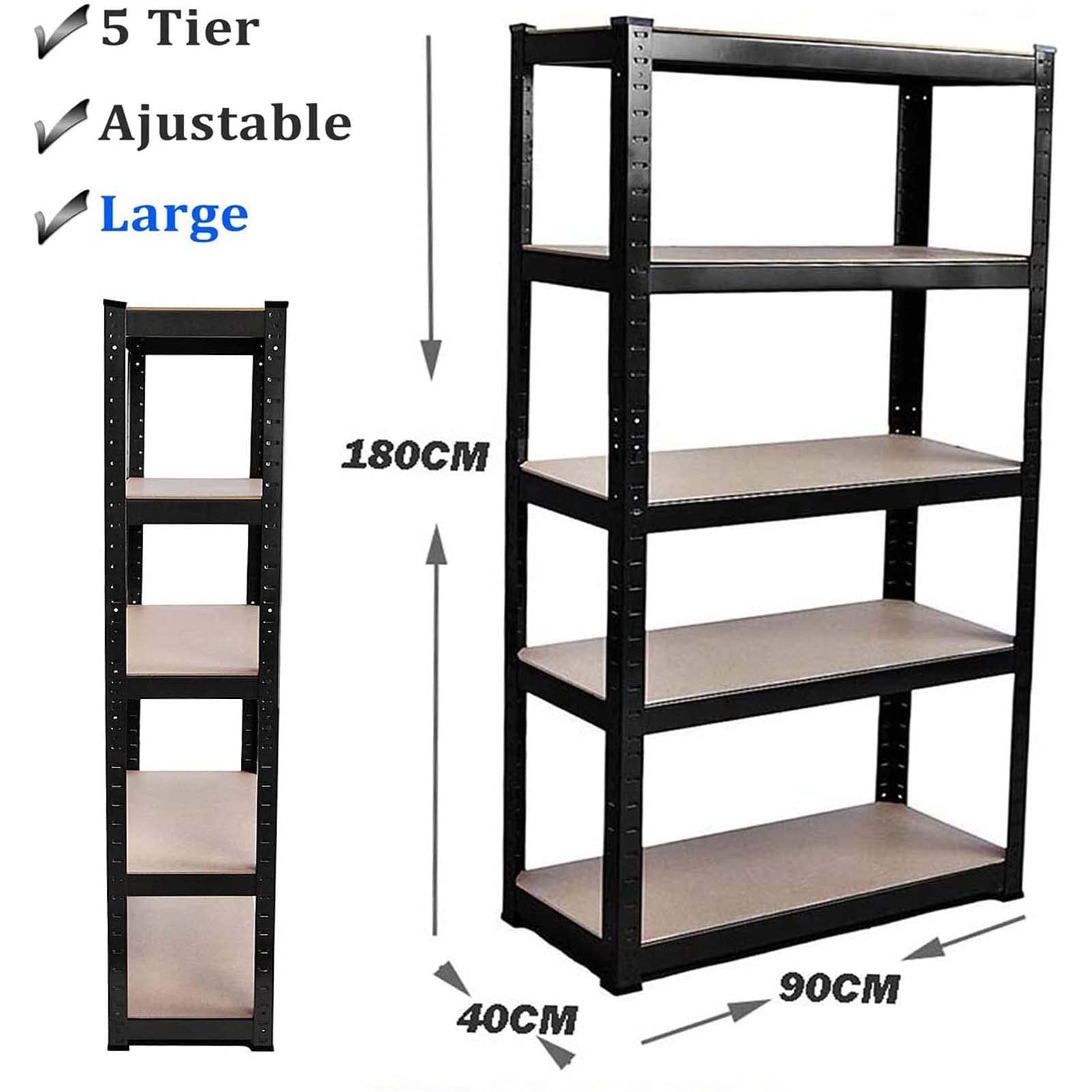 5-Tier Heavy Duty Metal Shelving Unit - Adjustable Garage Storage Rack, 40