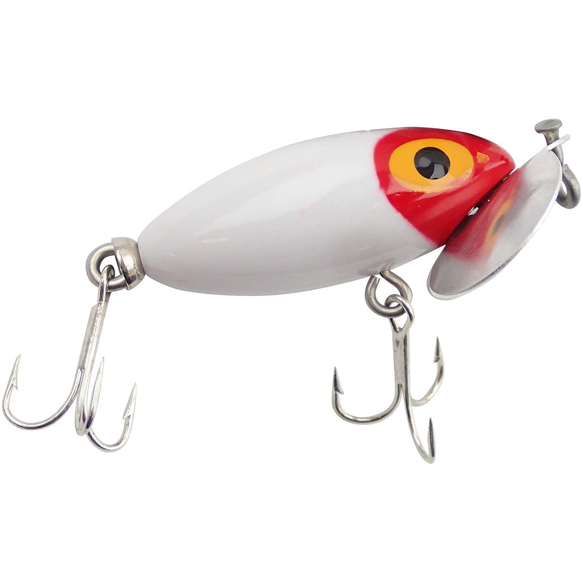 Jitterbug Fishing Lure - 1/4 oz Red/White Color - Topwater Bass Fishing Bait for Freshwater & Saltwater