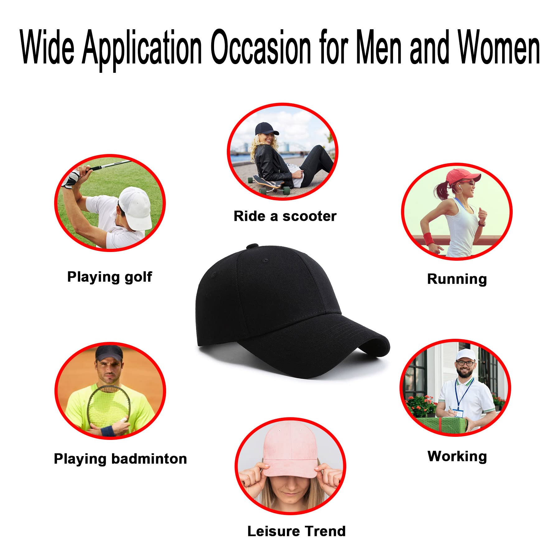 NPQQUAN Stiff Structured Front Panels Baseball Cap - Adjustable Golf & Trucker Hat for Men & Women - Perfect for Outdoor Sports, Casual Wear & Sun Protection