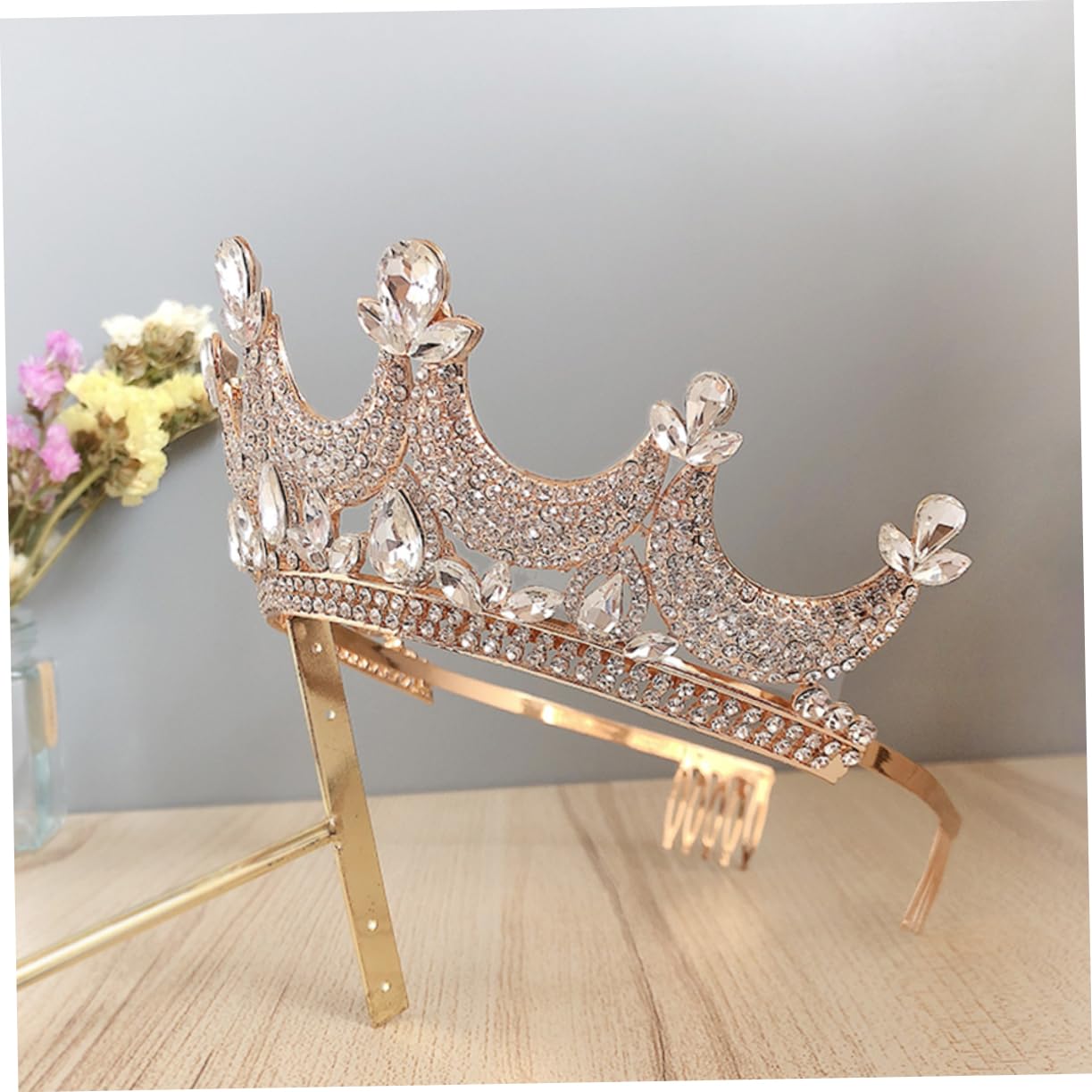 Beavorty 2-Piece Baroque Crown Tiara Set for Women - Rhinestone Crystal Prom Tiaras, Wedding Headpieces & Birthday Princess Accessories - Perfect for Prom, Weddings, Pageants and Special Occasions