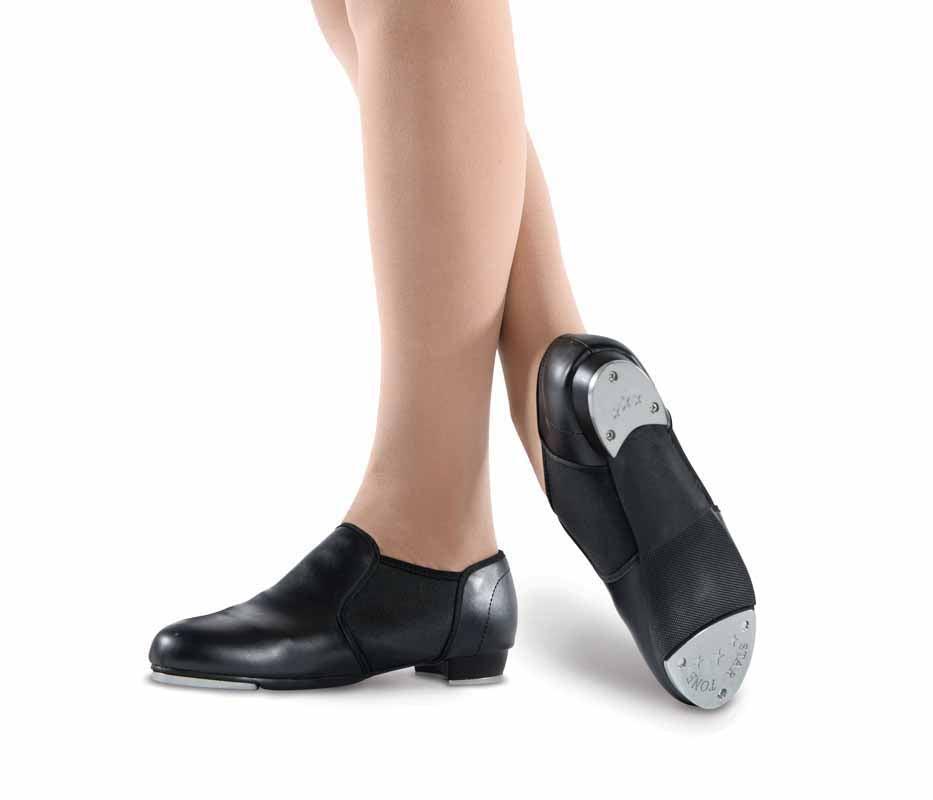 Kids & Youth Slip-On Black Tap Dance Shoes - Comfortable & Lightweight for Dance Classes, Performances & Practice