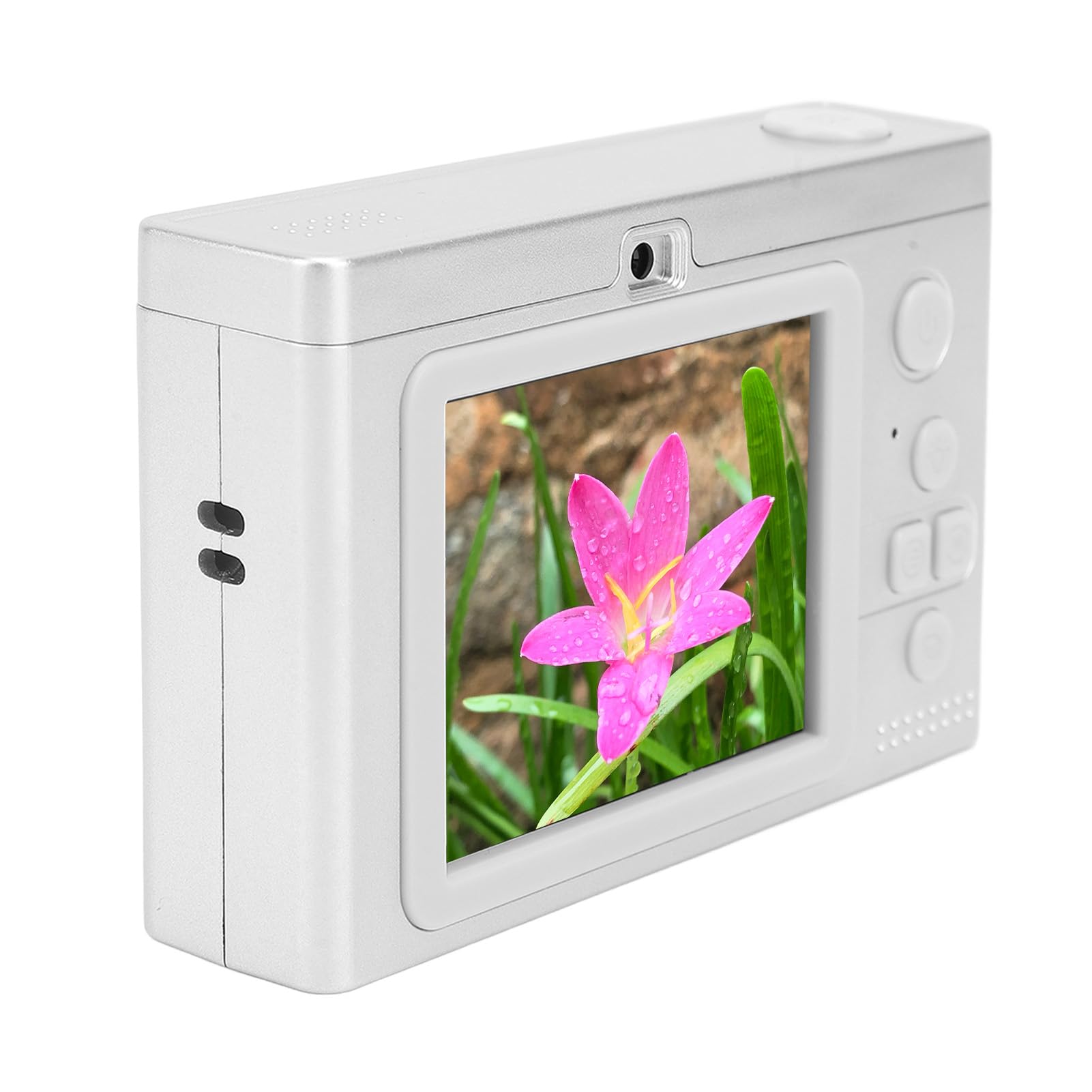 50MP 1080P HD Digital Camera with 8X Zoom & Dual Lens - 2.4 Inch Screen Portable Video Camera for Photography, Vlogging, Travel & Selfies - Includes Filter (Silver)