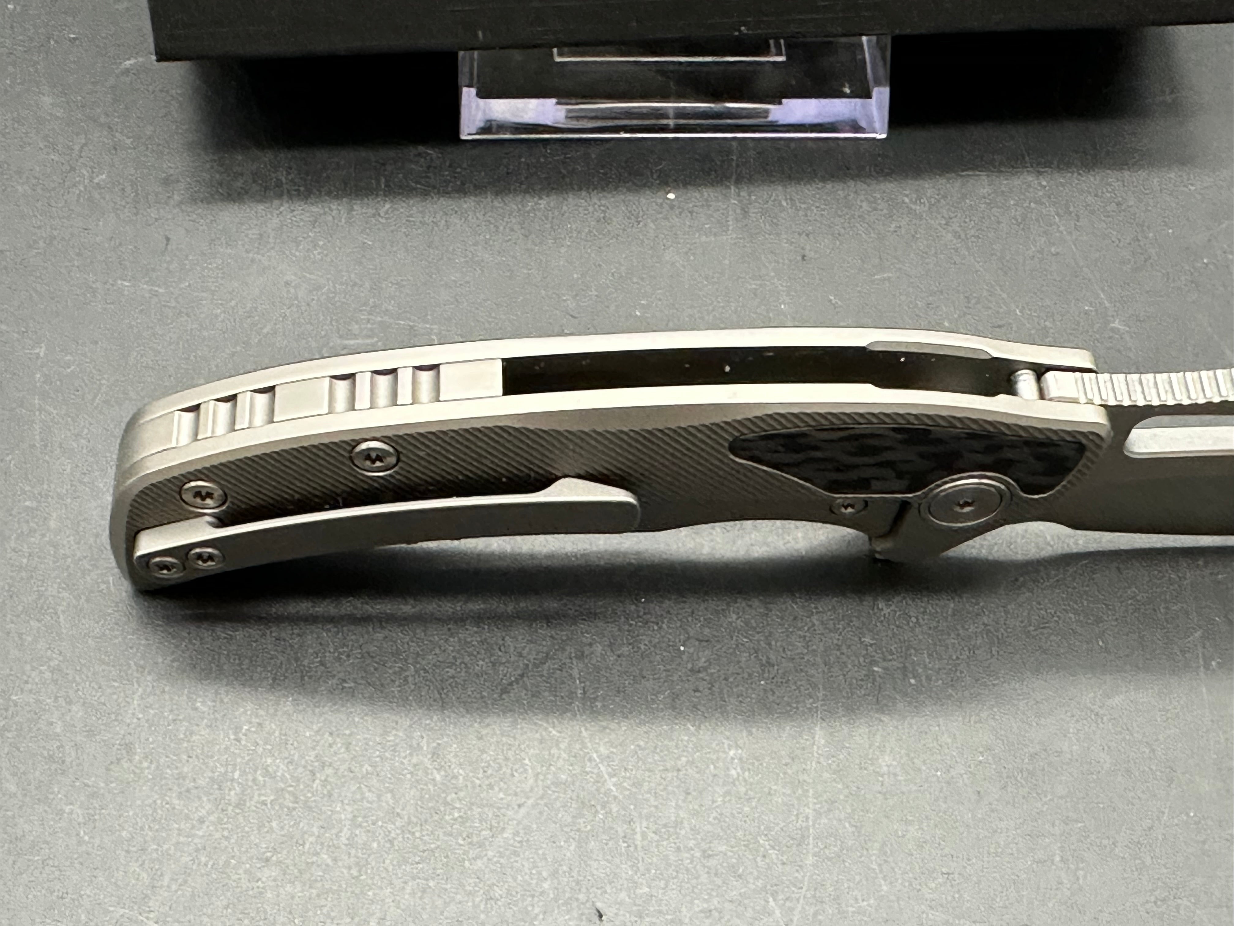 Premium Asuza Blitzkrieg Titanium & Carbon Fiber Knife with M390 Steel Blade - Perfect for Outdoor Camping, Survival, and Everyday Carry (EDC)