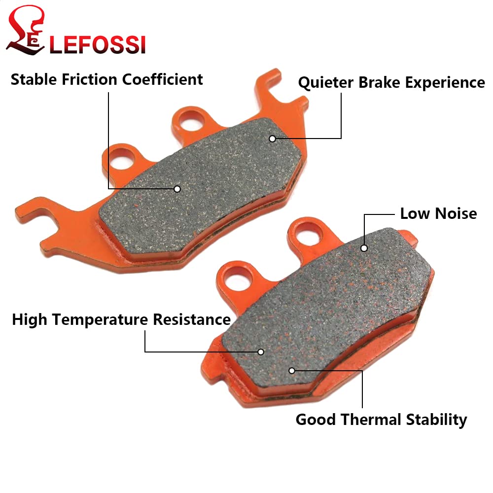 High Performance Carbon Fiber Brake Pads Front & Rear for Kawasaki KAF 820 KAF 1000 (2015-2018) - FA165F FA135F FA686R - Enhanced Stopping Power for Street & Track Racing