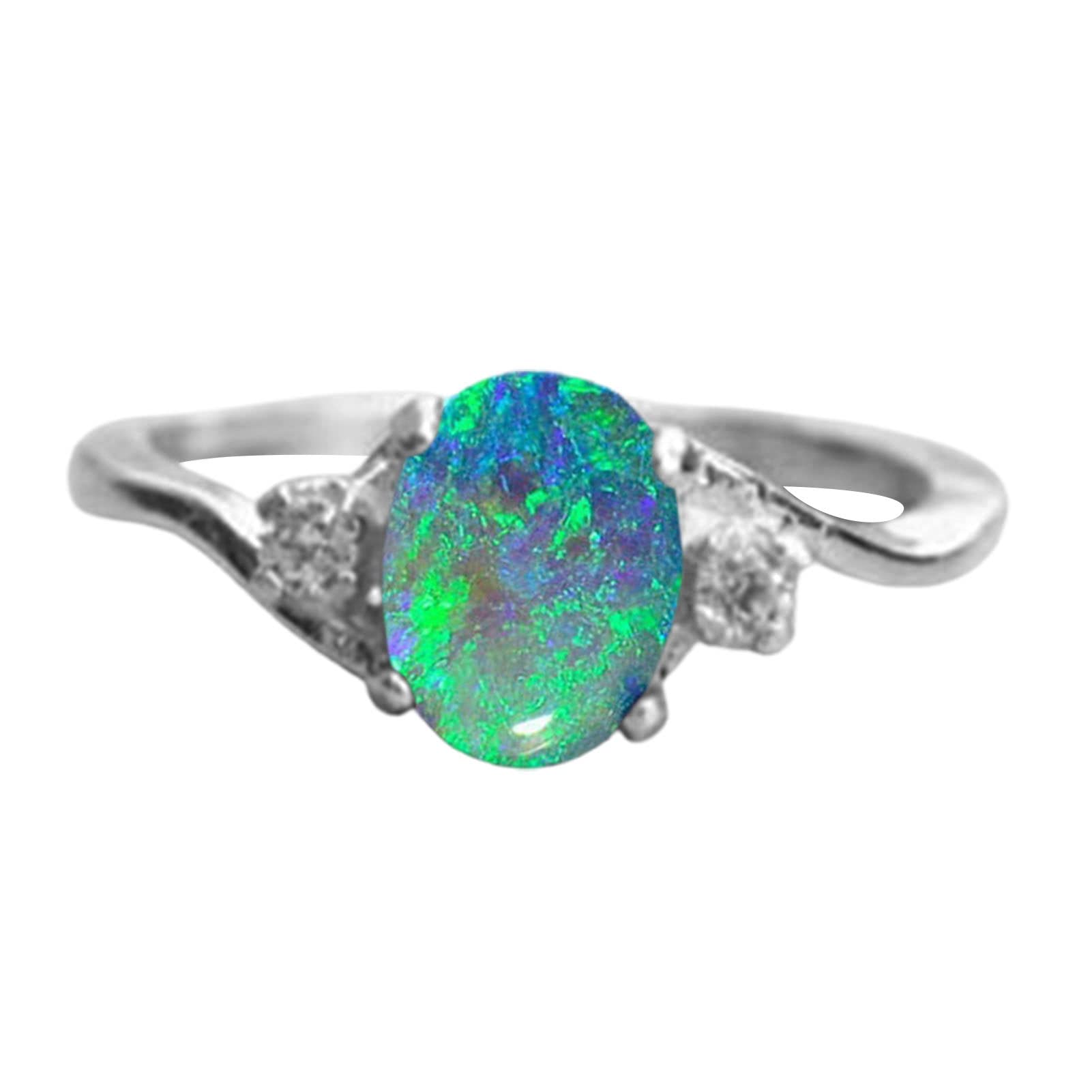 Boho Stackable Rings for Women & Men - Elegant Spinner & Knuckle Rings with Rhinestones & Colorful Faux Gems - Perfect Couple Rings & Gift for Her/Him - Great for Everyday Wear, Date Nights & Special Occasions