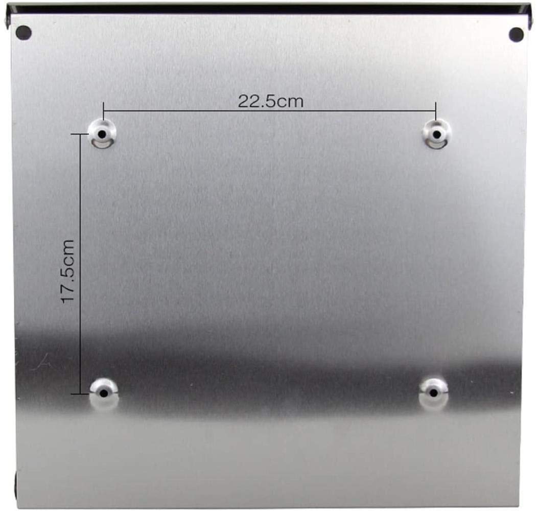 Waterproof Stainless Steel Wall-Mounted Mailbox with Lock - Outdoor Villa & Home Letter Box for Rain Protection | Perfect for Houses, Apartments, and Gated Communities