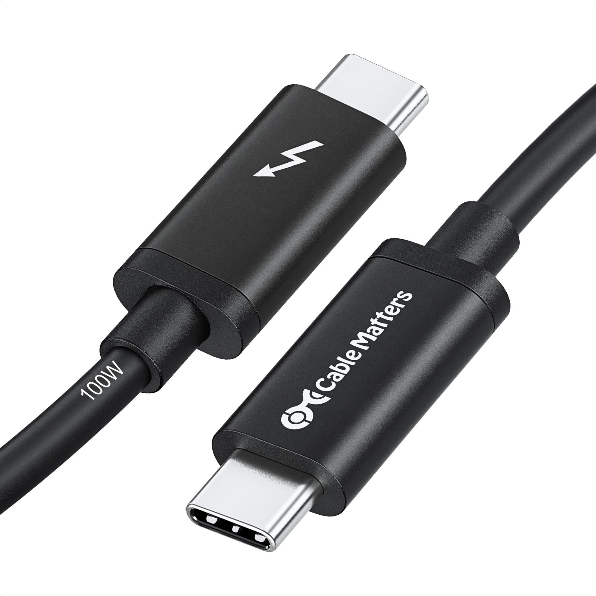 Intel Certified 20Gbps Thunderbolt 3 Cable 6.6ft - USB-C Fast Charging & 8K Video Support | 100W Power Delivery & High-Speed Data Transfer | Ideal for MacBook Pro, Dell XPS & Gaming Laptops (Black)