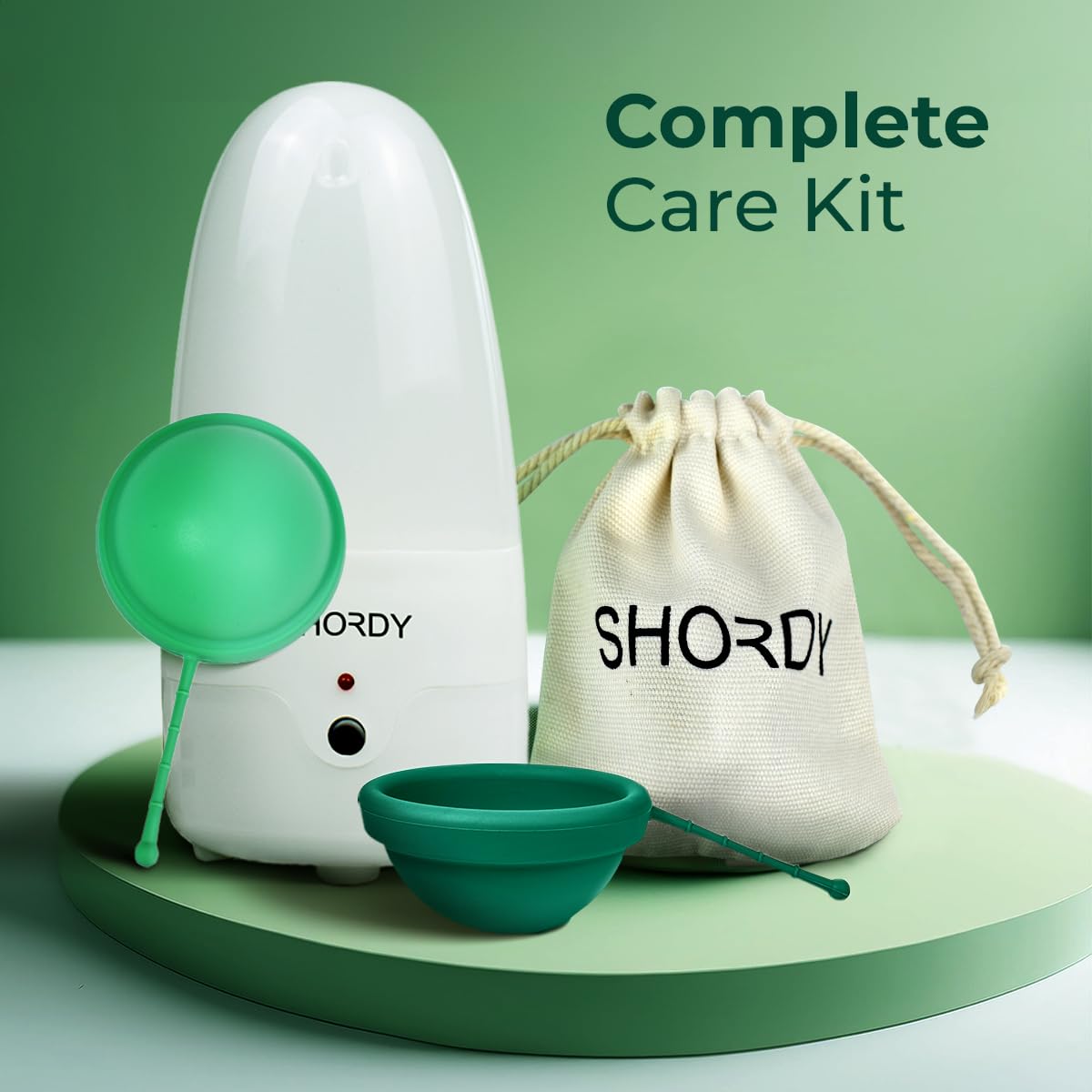 Shordy Reusable Menstrual Disc Combo Pack with Sterilizer – Small & Large Sizes | 12-Hour Leak-Free Protection | 100% Medical-Grade Silicone | Non-Toxic & Metal-Free | Perfect for Light to Heavy Flow | Ideal for Travel, Workouts & Overnight Use