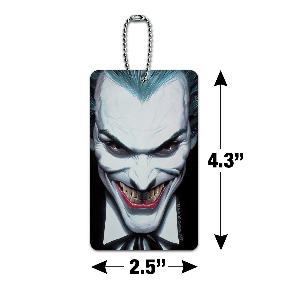 Batman Alex Ross Joker Head Luggage Tag - Durable Suitcase ID Tag for Carry-On Bags - Perfect for Travel, Cosplay & Comic Conventions
