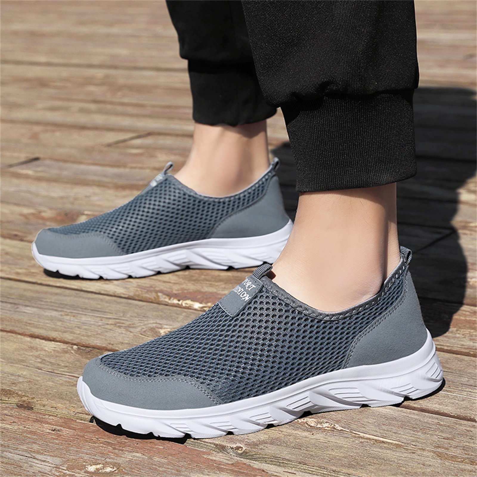 Women's Lightweight Slip-On Walking Running Shoes - Non-Slip Comfortable Work Sneakers for Women & Men - Fashion Casual Loafers & Tennis Shoes (Red) - Perfect for Office, Travel, Gym & Daily Wear