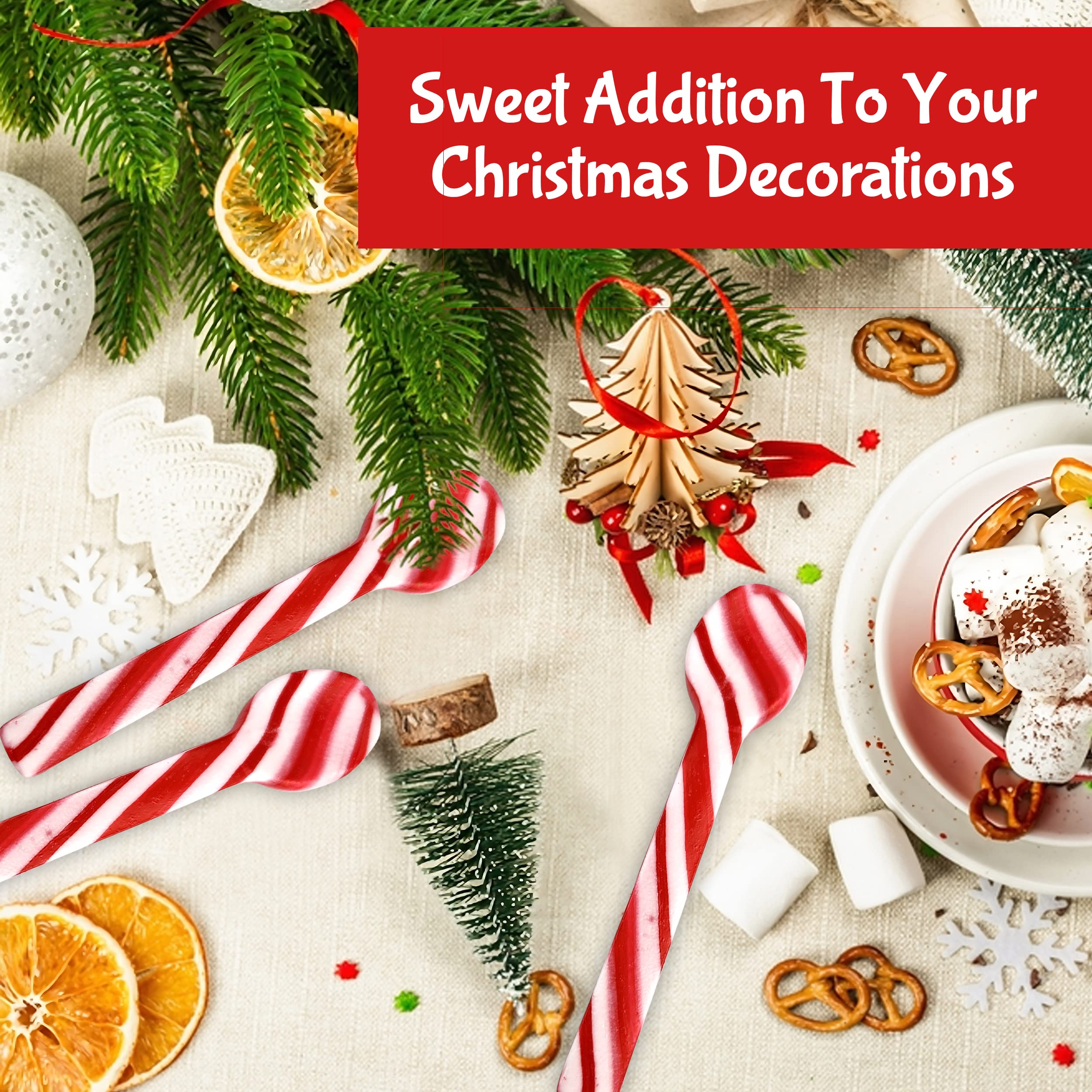 24-Pack Candy Cane Peppermint Spoons - Colorful Christmas Candy for Hot Chocolate, Holiday Parties & Stocking Stuffers - Festive Peppermint Treats for Baking & Gifts