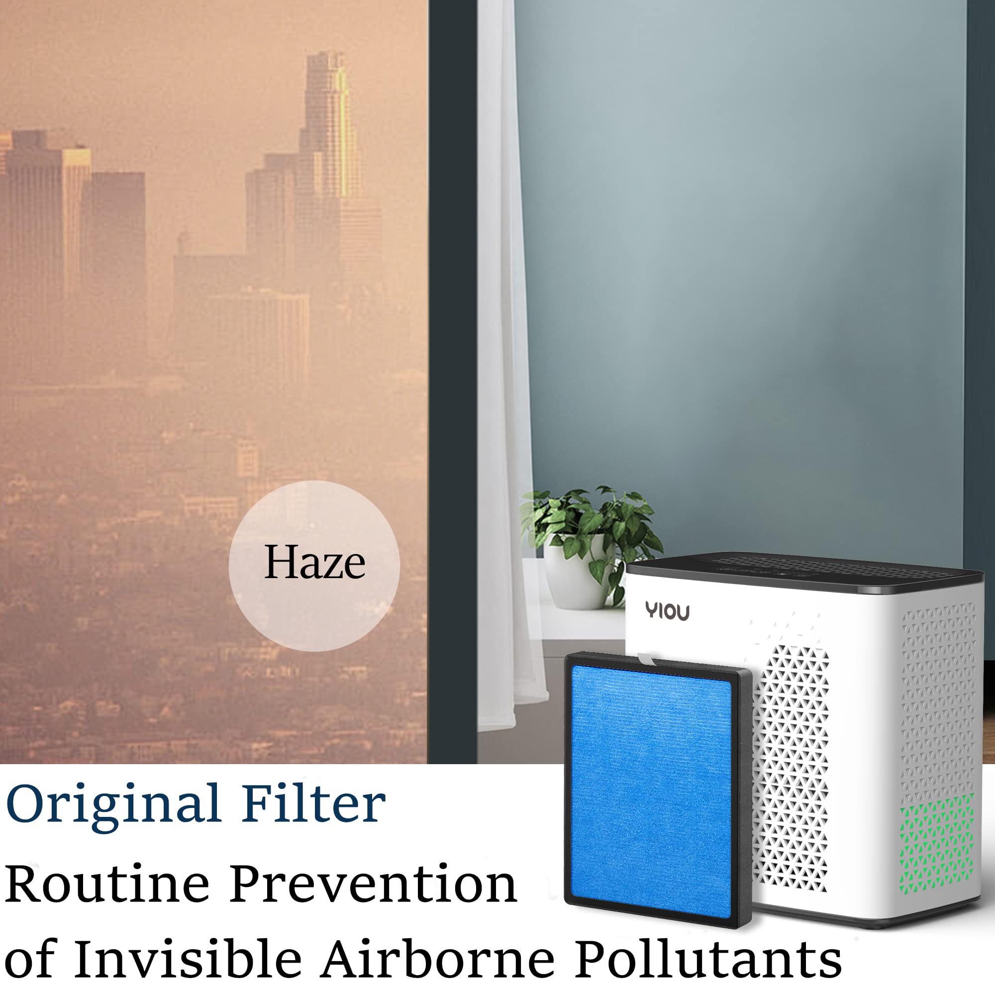 YIOU Air Purifier R1 Replacement Filter - 3-in-1 Pre-Filter, True HEPA Filter & Activated Carbon Filter for Home, Office & Bedroom Air Purification
