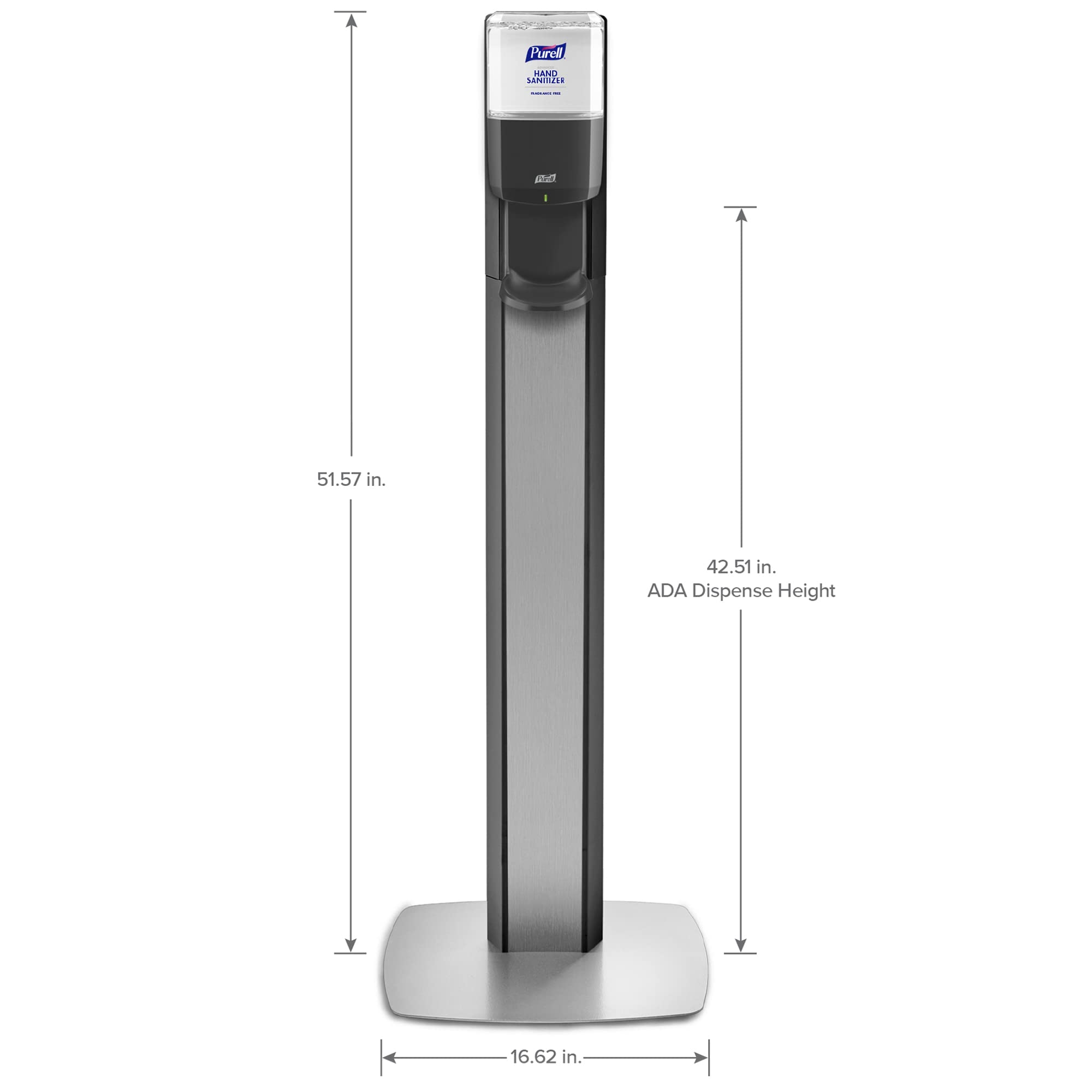 PURELL ES6 Automatic Hand Sanitizer Dispenser with Floor Stand - Graphite (Pack of 1) for Offices, Hospitals, and Public Spaces - 7316-DS-SLV