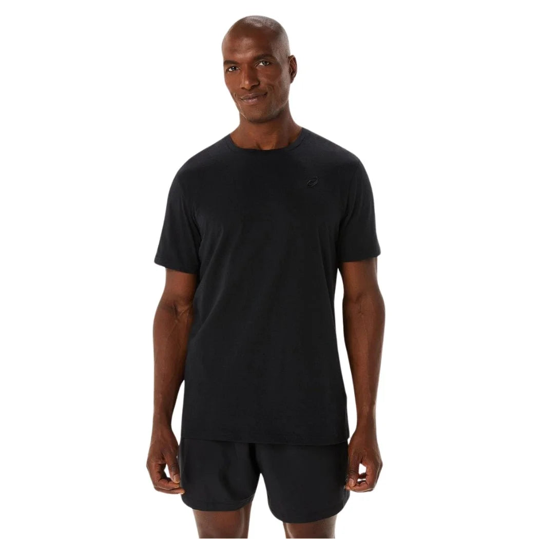ASICS Spiral Embroidery Men's T-Shirt - Breathable Cotton Casual Tee for Running, Gym & Everyday Wear
