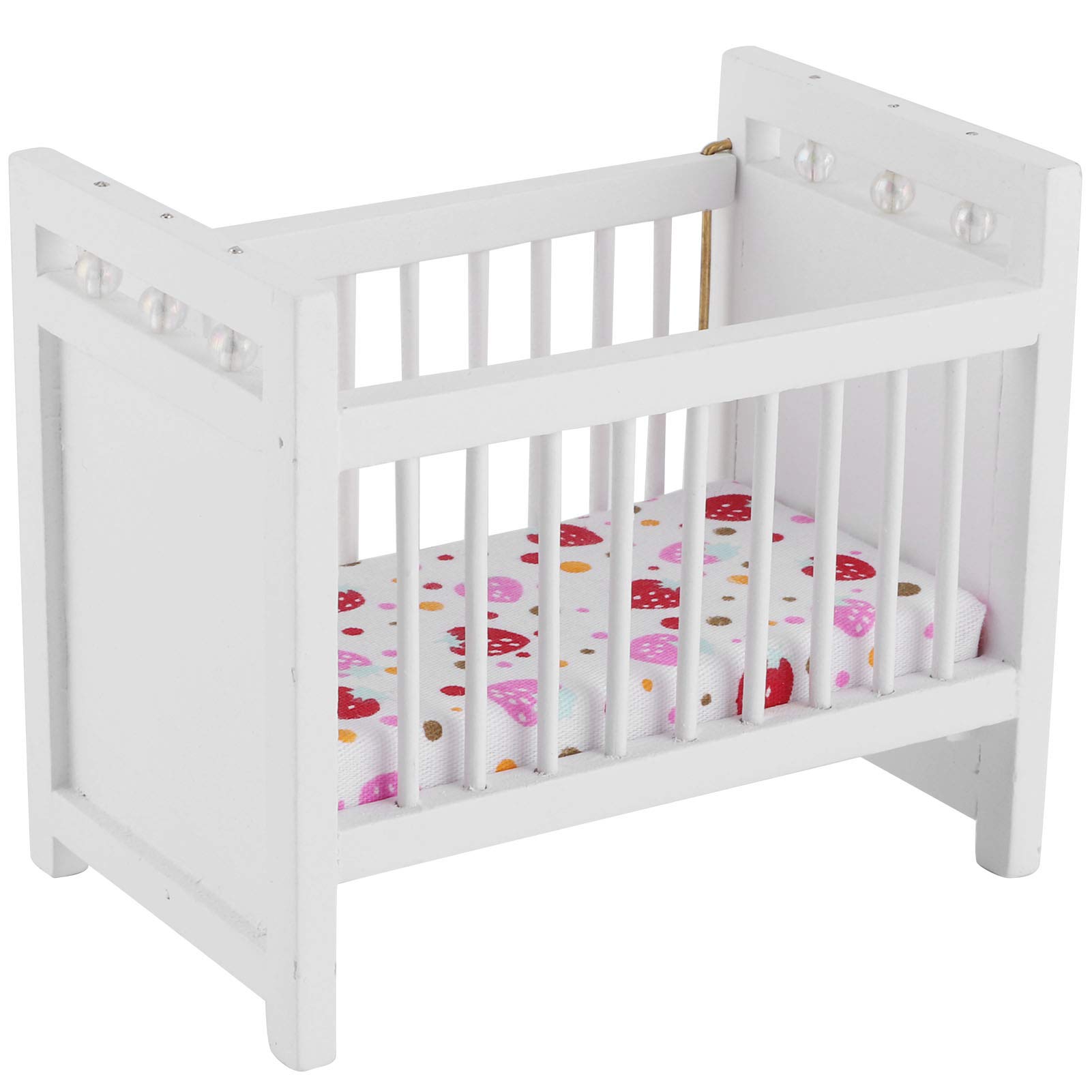 Wooden Baby Doll Bed - Miniature Crib for Dollhouse, Perfect for Pretend Play & Kids' Bedroom Decor | Ideal for 18