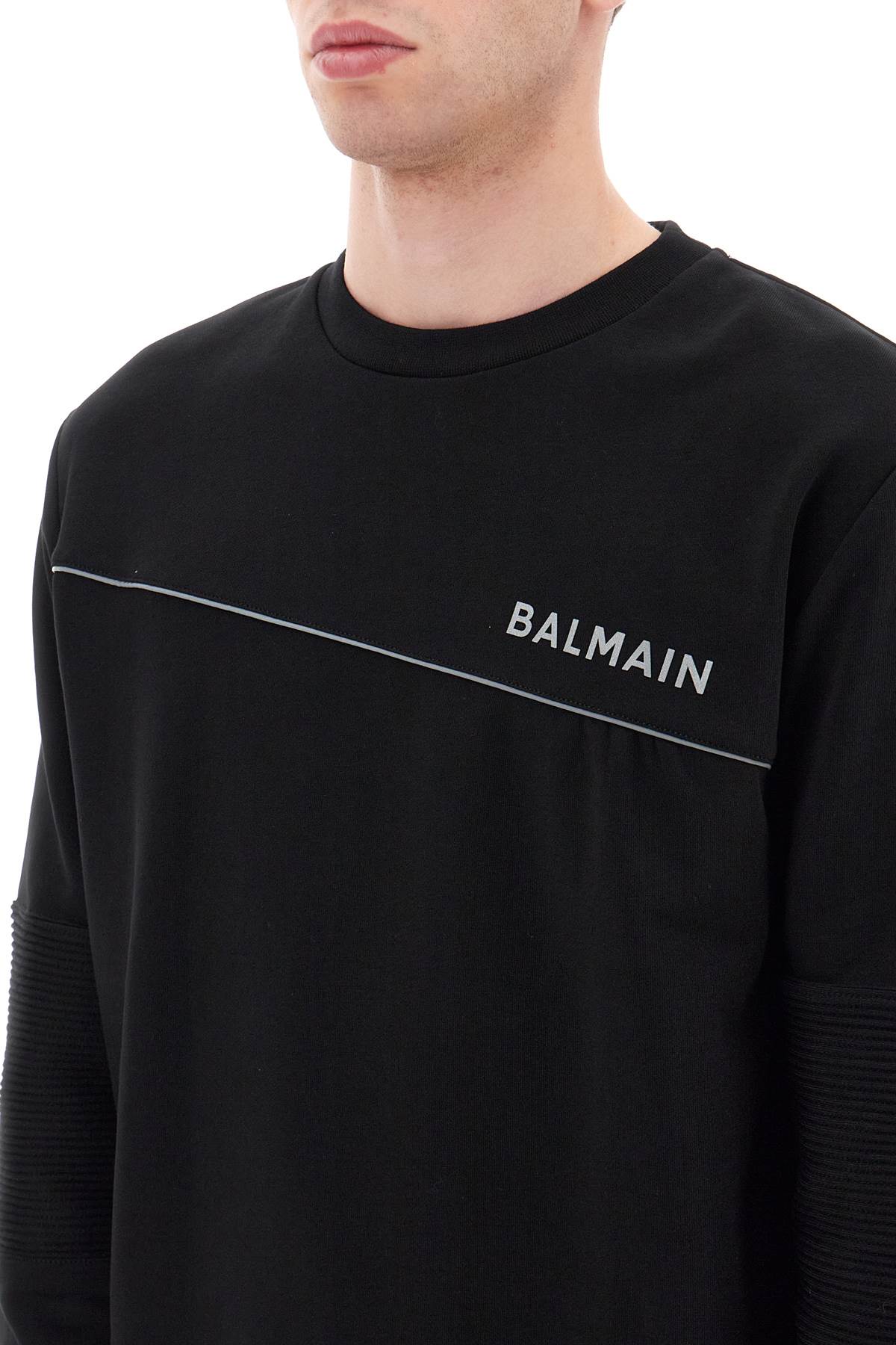 Balmain Reflective Logo Sweatshirt - Men's Luxury Designer Hoodie for Streetwear & Night Out Fashion