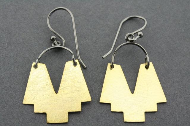 Palenque Gold Plated & Oxidized Earrings - Elegant Boho Jewelry for Women, Perfect for Parties, Weddings & Everyday Wear