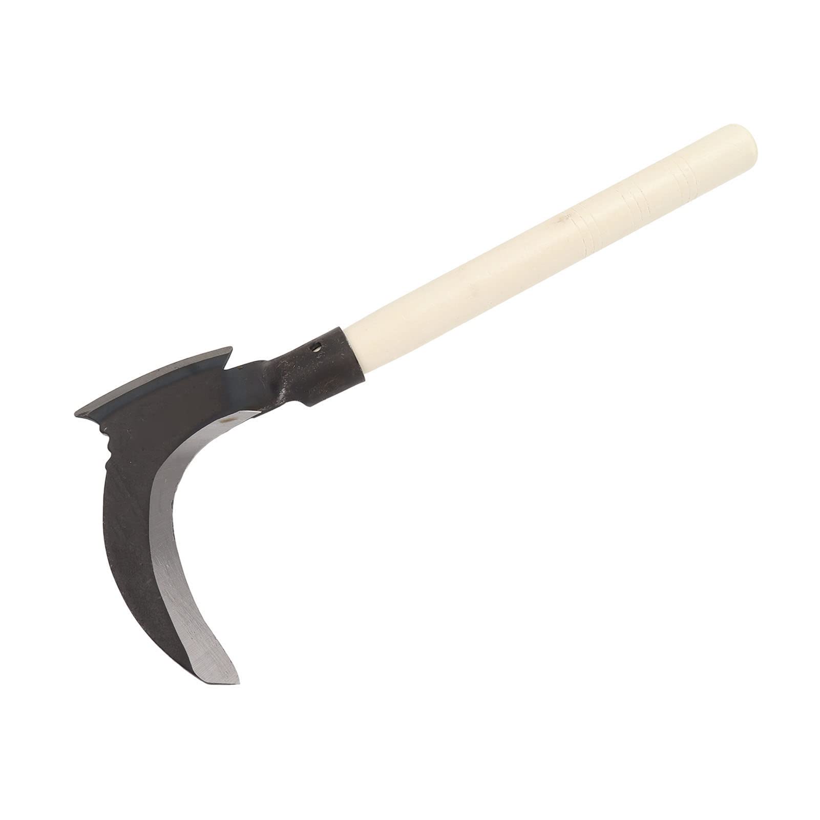 High Manganese Steel Weeding Sickle - Double Edge Gardening Tool with Wooden Handle for Manual Weeding, Lawn Care & Farm Use | Durable Agricultural Tool for Garden Maintenance, Yard Work & Outdoor Landscaping